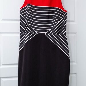 Julia Jordan Black and White Sheath Midi Dress